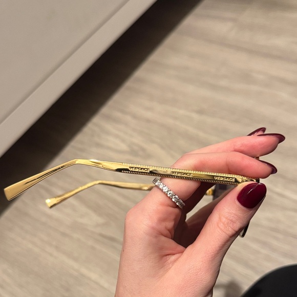 Versace Gold Frame Sunglasses with Dark Lenses - Picture 3 of 4